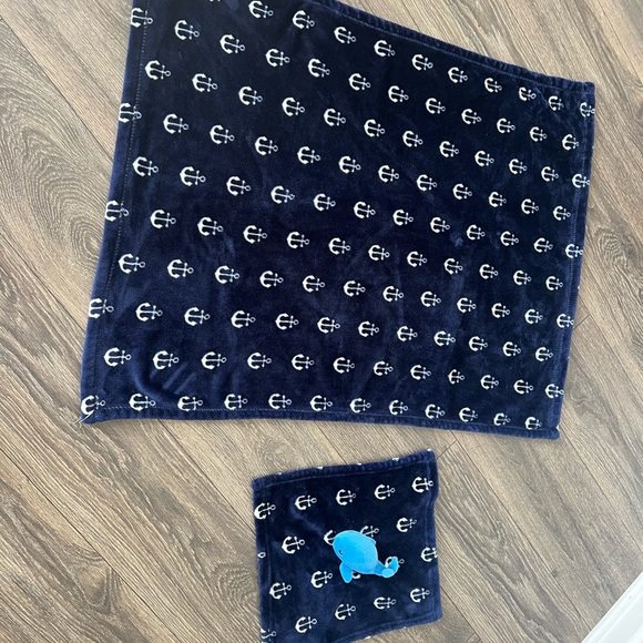 HB brand whale and anchor blanket and lovey set - Picture 3 of 3